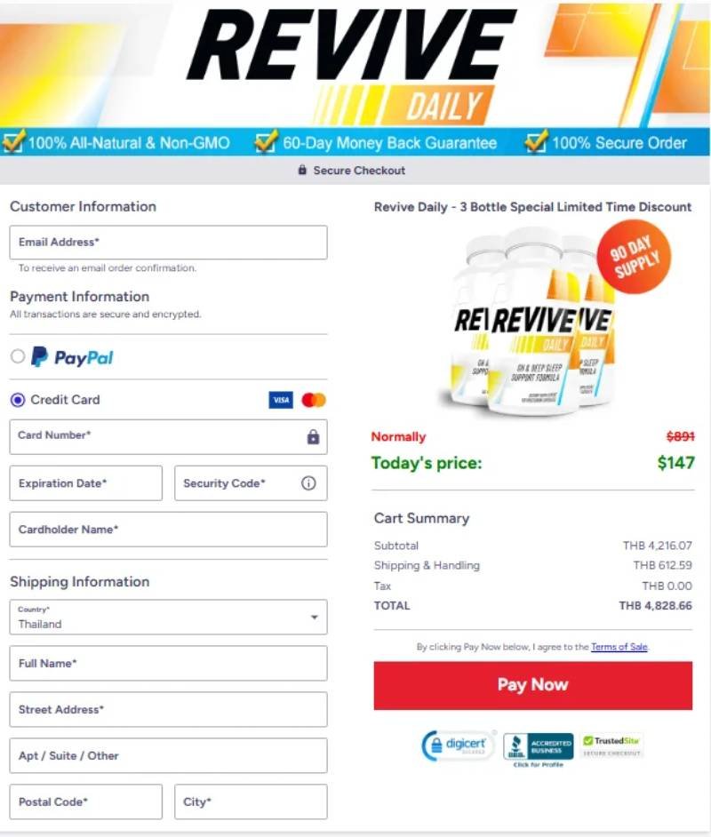Revive daily- secure-payment-safe